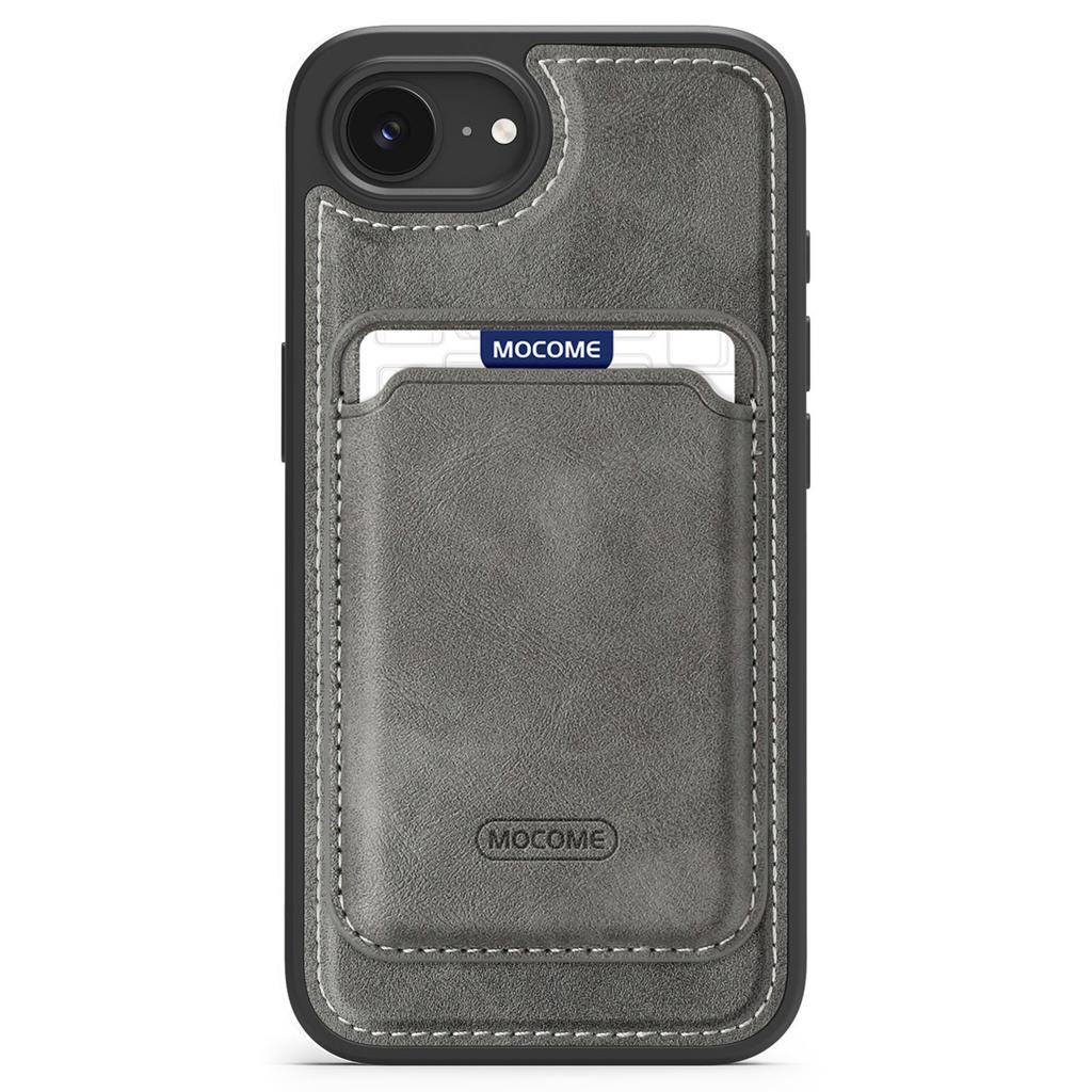 For iPhone 16e Magnetic Case with Detachable Card Holder TPU+PU Leather Phone Back Cover