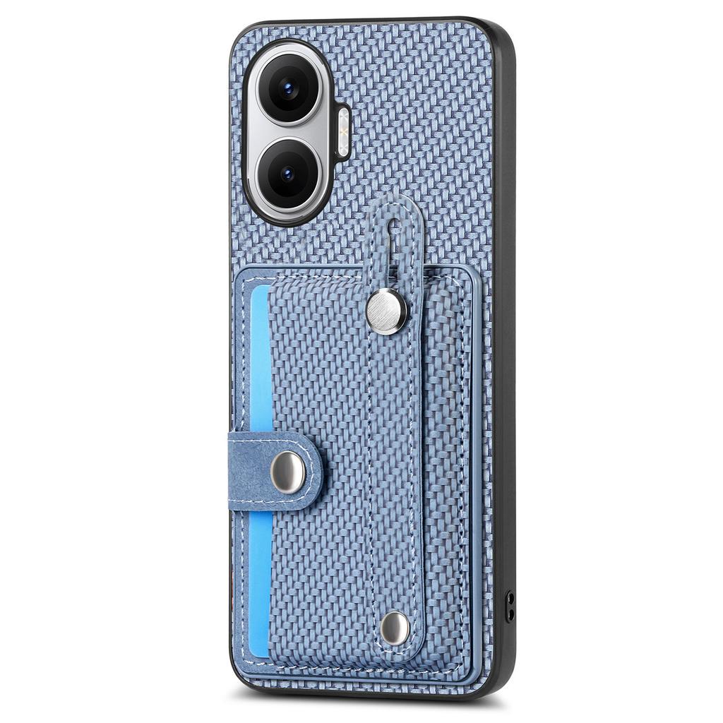 For Xiaomi Redmi Turbo 4 Pro 5G Case Carbon Fiber Texture Leather Phone Back Cover with Card Holder
