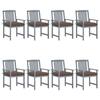 VidaXL Set of 8 Garden Chairs with Cushions, Patio Seats, Dining Chairs, Outdoor Patio Furniture, 3078257