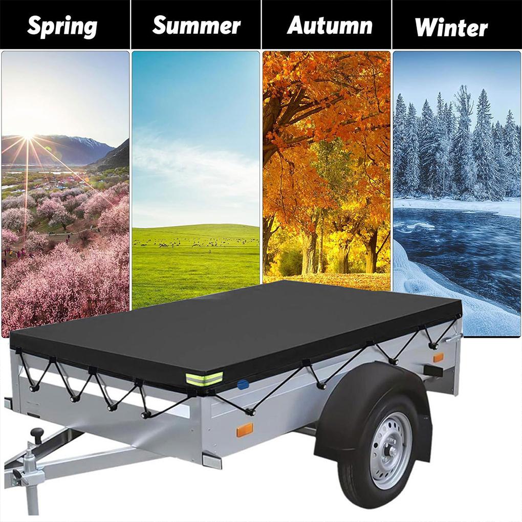 Black UV For Trailer Thick PVC Fabric Trailer Cover Utility Trailer Cover