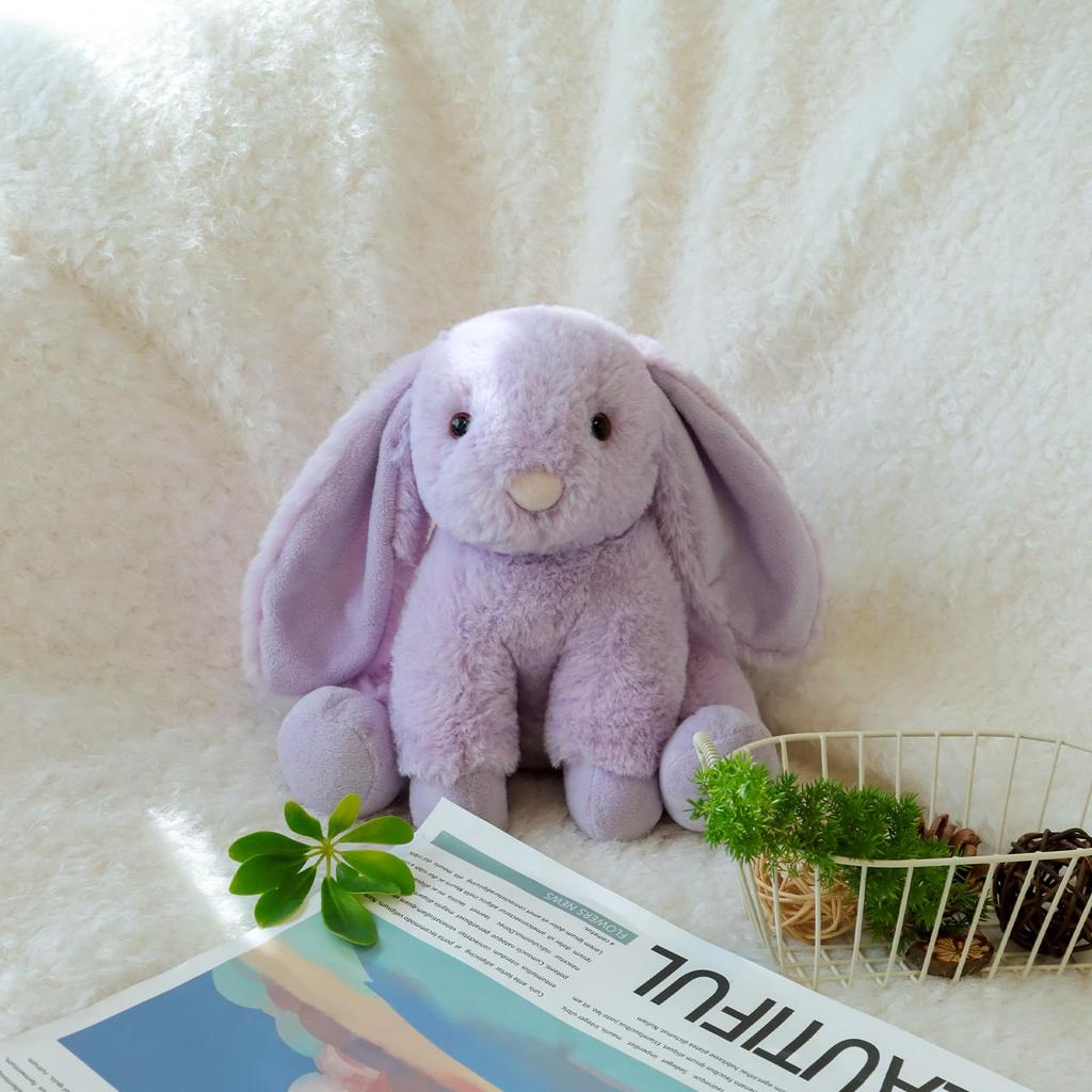 Плюшевая игрушка «Фиолетовый кролик» из абрикосовой шерсти для детей, мягкая и милая, пушистый фиолетовый кролик для девочек и мальчиков, 20 см
