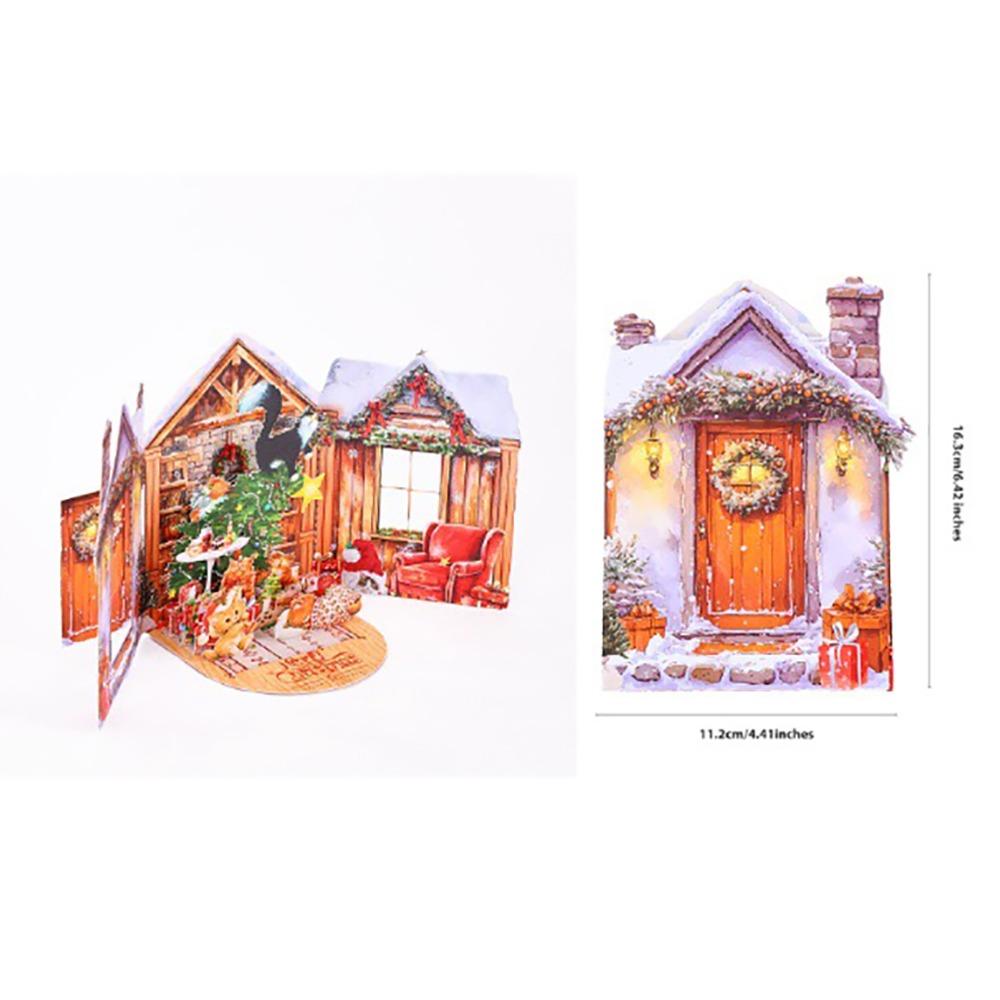 Multicolor Christmas Greeting Cards Santa Xmas Tree 3D Christmas Card  Christmas Season