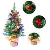 24 Inches Mini Christmas Trees Battery Operated Artificial Prelit Tabletop Christmas Tree with