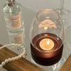 Glass Candle Holders Transparent Table Decoration Ornaments Candlesticks with Cup Cover  Home