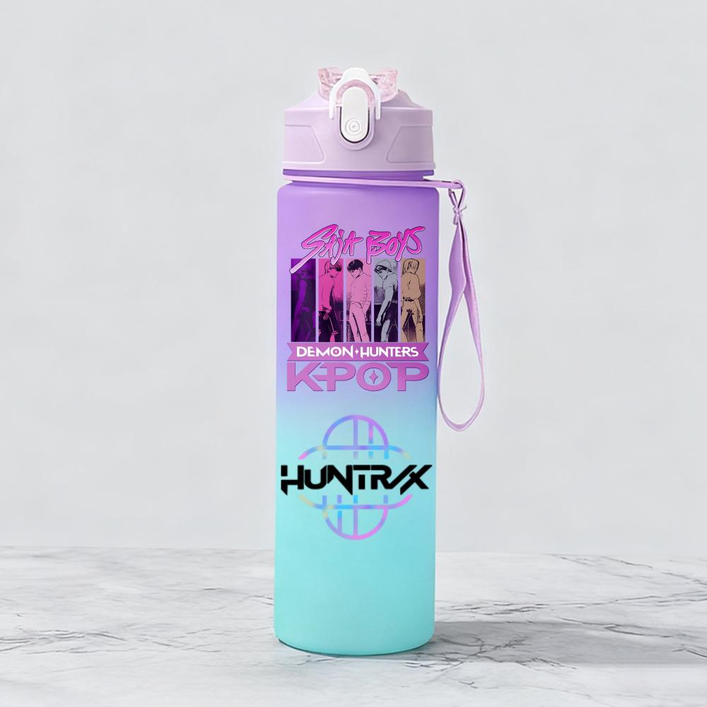 Kpop Охотники на демонов Команда Креативная Градиентная Бутылка для воды Унисекс Спортивный стиль Многоразовая Емкость разработана для Активного отдыха Велосипеда Путешествий Фитнеса
