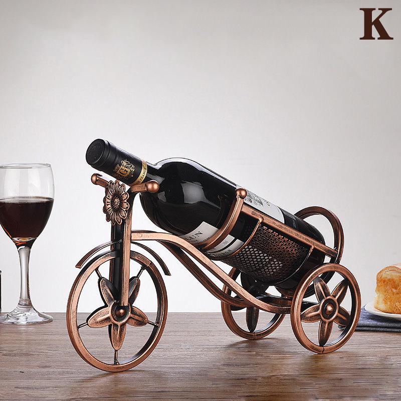 Creative Metal Wine Rack Vintage Wine Bottle Storage And Glass Holder Bar Home Decoration Display Stand