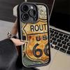 Чехол для телефона iPhone 17 Air 16E 15 16 Pro Max Маршрут 66 Америка Чехол 14 Plus 13 12 Mini Мягкий силиконовый Fundas