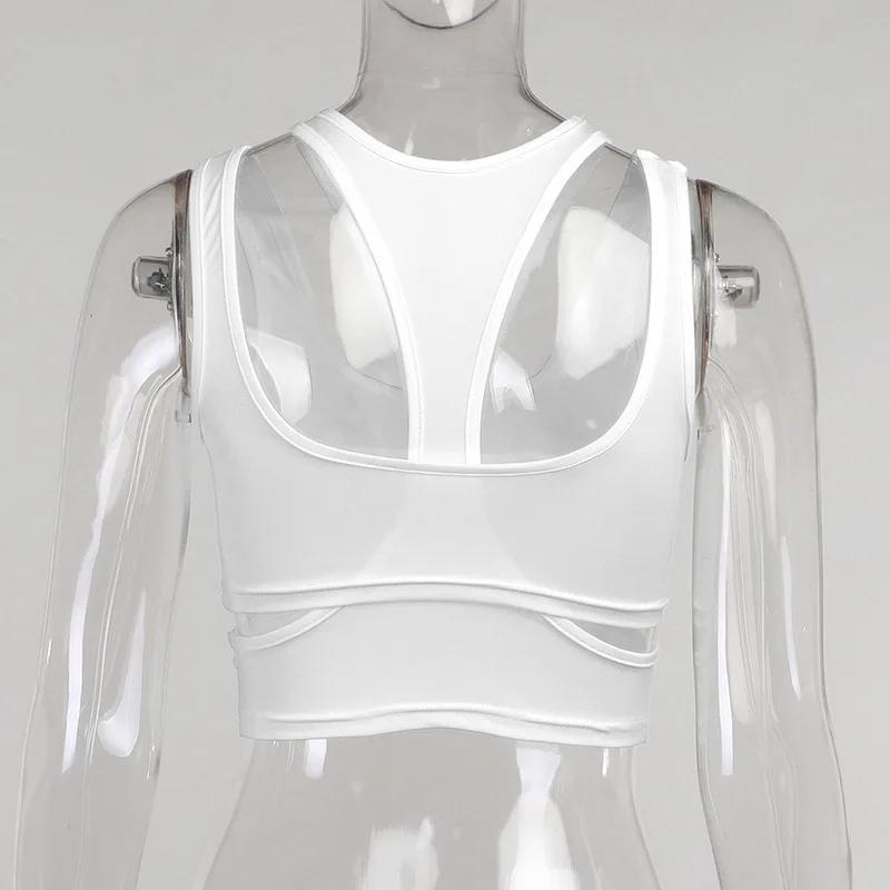 Sexy Bare Midriff Tank Top Wrap Chest Hollow Out Halter Crop Tops Women Sleeveless Cropped Vest Camisole Tube Top Female