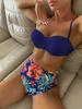 2025 купальник бикини женский однотонный цветочный раздельный купальник взрослый с высокой талией сексуальный купальник бикини