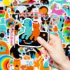 50 шт. Разноцветные наклейки с граффити животных, Милые мультяшные наклейки для ноутбука, Багажа и Декора