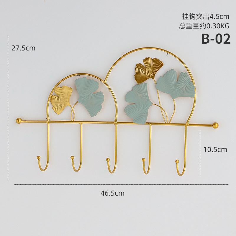 Кованый железный крючок настенный держатель для хранения ключей украшение прихожей на входе настенный крючок крючок для подвешивания пальто шляп шарфов лист домашний декор