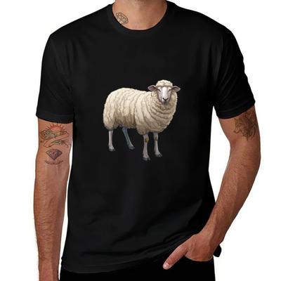 Serene Woolly Sheep Standing Proudly Tshirt Big Size Daily Wear Tshirt