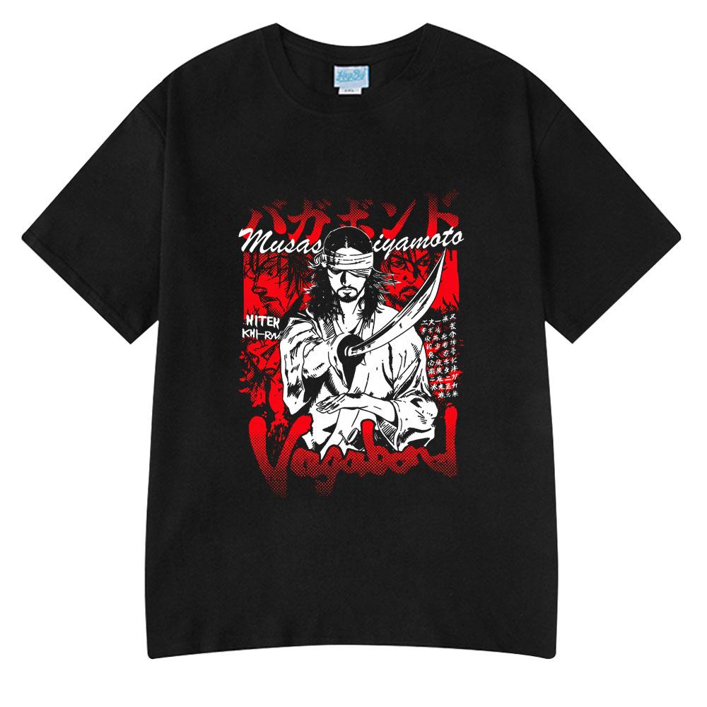 Japanese Anime Vagabond Miyamoto Musashi Vintage Tshirts Cosplay Unisex Women Clothing Summer Fashion Couple T Shirts Funny Wears