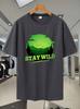 Breathable Mesh Athletic T-shirt - Moisture-Wicking Short Sleeve with Bold "STAY WILD" Print