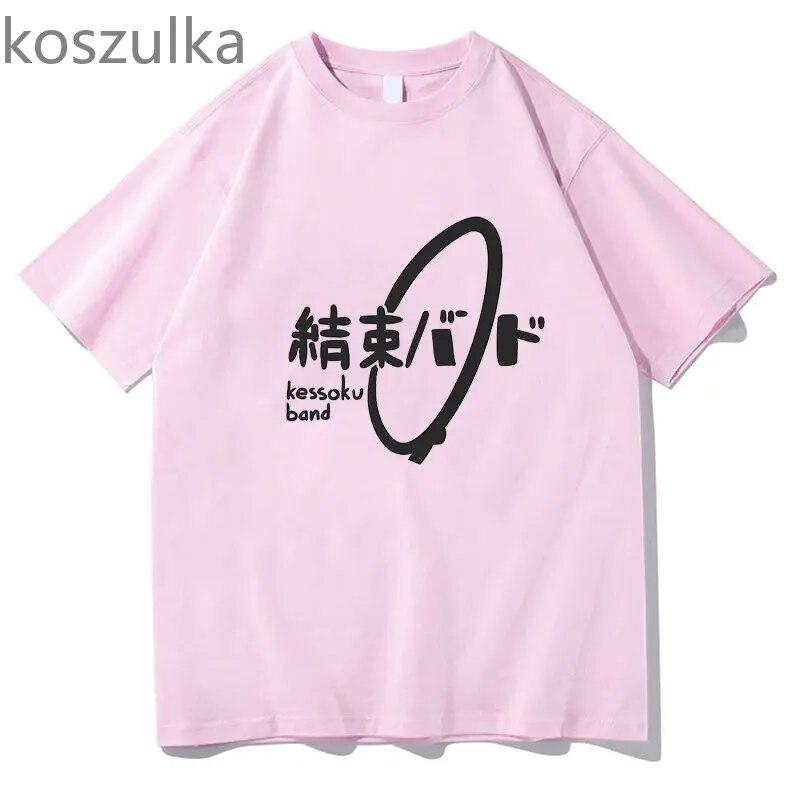 Anime Bocchi The Rocki T-shirt Funny Unisexga Graphic Hitori Gotou Print Tee Shirt Cool Unisex Women Cotton T-shirts Gothic Streetwear