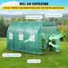 Walk-in Tunnel Greenhouse, 12 x 7 x 7 ft Portable Plant Hot House w/ Galvanized Steel Hoops, 1 Top Beams, 2 Diagonal Poles, 2 Zippered Doors & 6