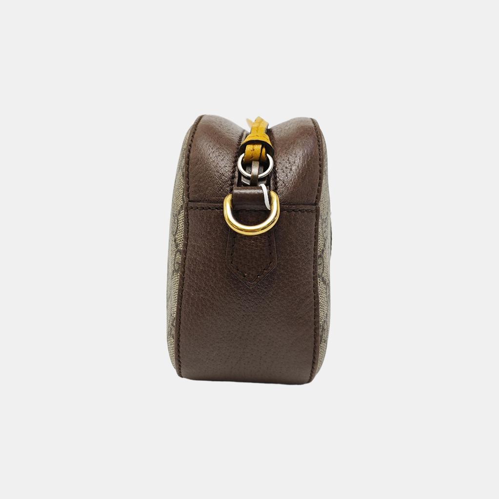 [Б/У] Серия Neo Vintage Металлическая голова тигра с золотым логотипом Монограмма Холст и Кожа Сумка для камеры - Очень хорошее #BOQEC0