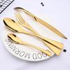 4Pcs Gold Cutlery Dinnerware Set Stainless Steel Dinner Flatware Knife Fork Tea Spoon Tableware Wedding Silverware Set