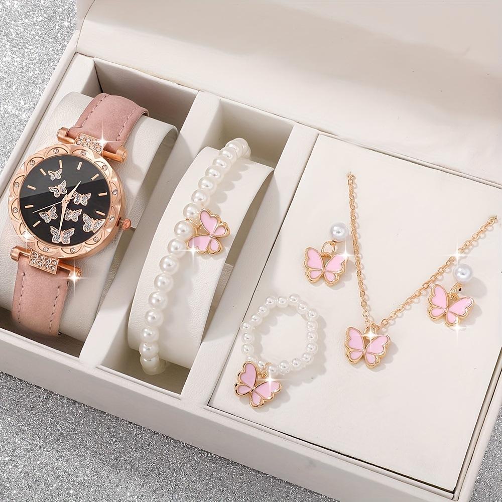 Ladies Watch, Fashionable Personalized Simple Watch, Butterfly Digital Belt Watch Women'S Suit