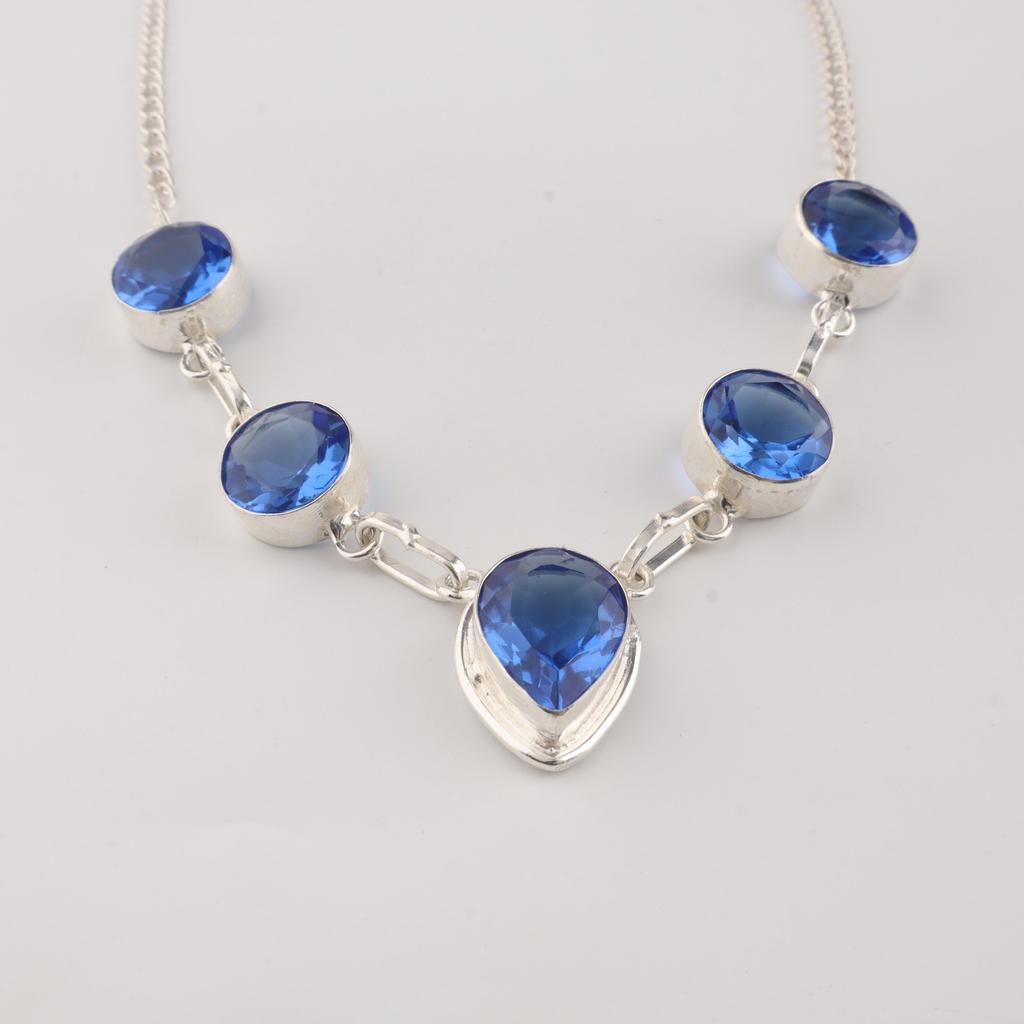 Танзанит Драгоценный Камень 925 Стерлинговое Серебро Ручной Работы Ювелирные Изделия Женский Свадебный Кулон 16-18" RN-3-8