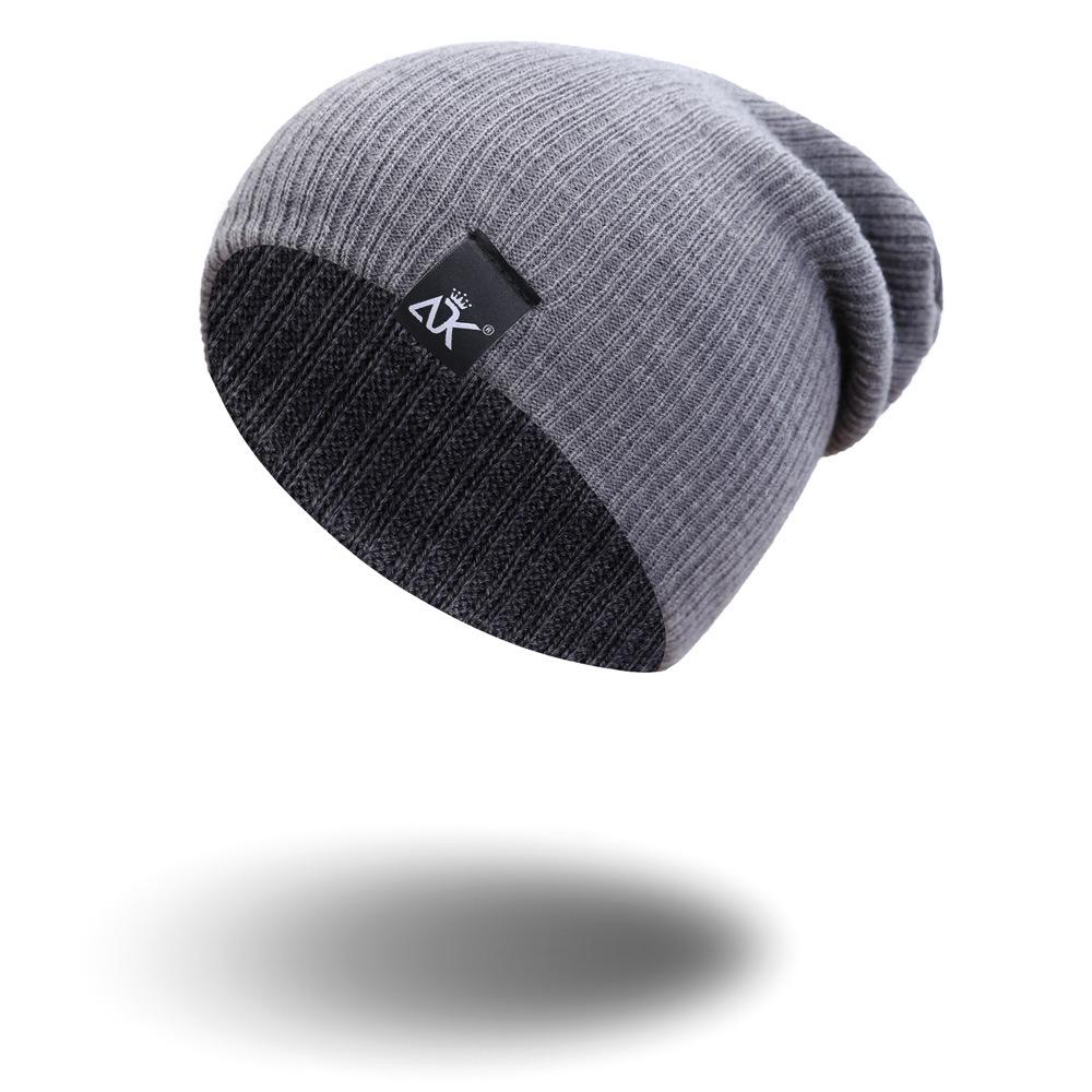 Вязаная шапка женская, зимняя мужская шапка Skullies, теплая повседневная шапка с напуском, вязаная крючком шапка, женская мешковатая шапка