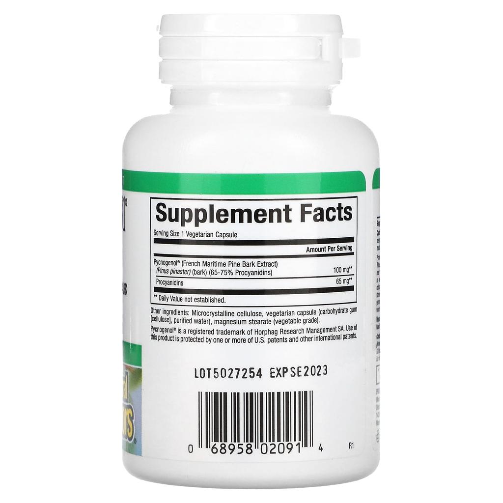 Natural Factors Pycnogenol, 100mg, 30 Veggie Capsules