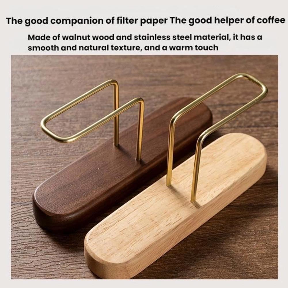Walnut Wood Coffee Filter Paper Holder Household Filter Paper Box Solid Wood Storage Stand