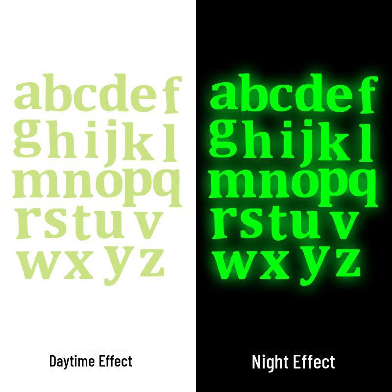 Флуоресцентные светящиеся настенные наклейки - 26 английских букв для украшения детской спальни