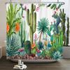 Cactus Shower Curtains Waterproof Polyester Fabric Shower Curtains Tropical Plants Bathroom Screen Curtain Home Decor 180X180cm