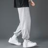 Мужские брюки весна-осень с завязками на талии и эластичным поясом, прямые, широкие, прямые, больших размеров, однотонные, свободные, уличные, спортивные брюки