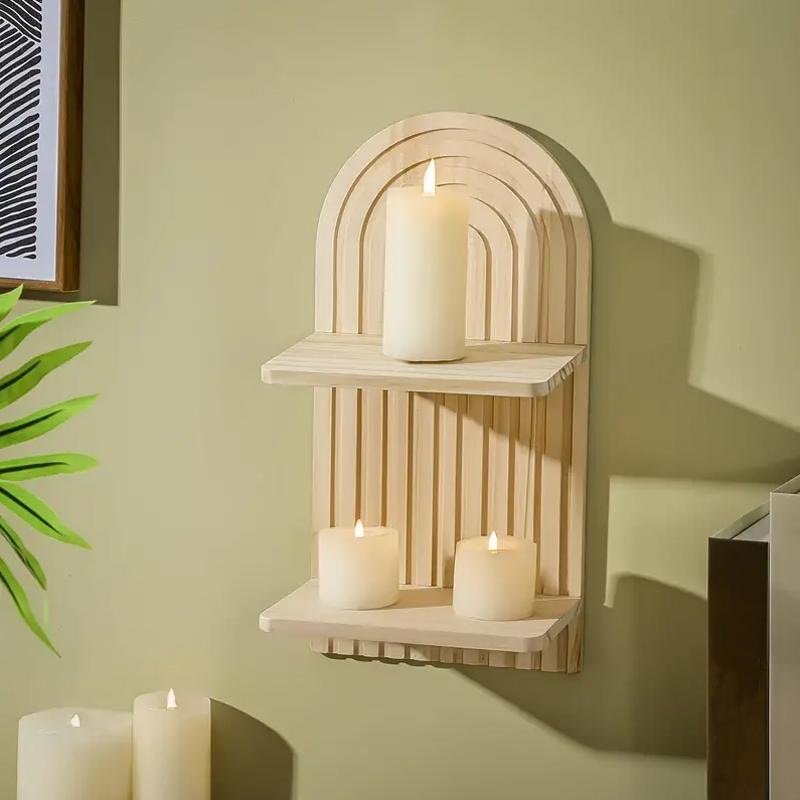 For Living Room Double Shelf Arched Wall Hanging Arched Wall Hanging Wall Decoration Wooden