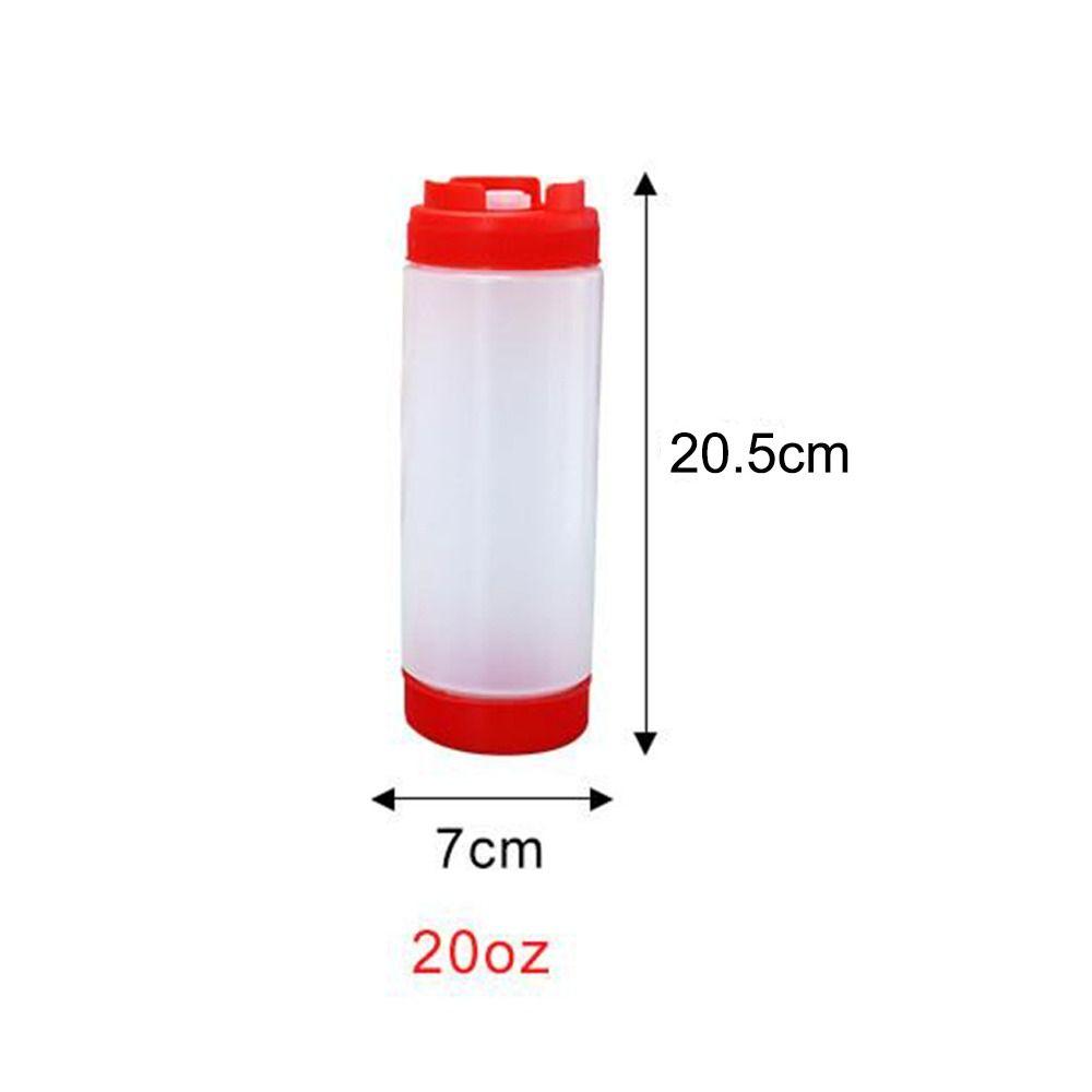 Double Head Sauce Bottles Big Capacity Plastic Squeeze Bottles Portbale 16oz 20oz 24oz Tomato Catchup Dispenser Picnic Cooker