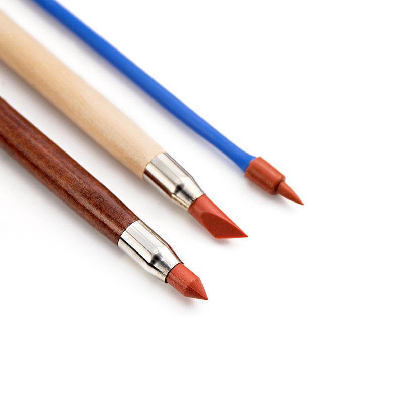 Набор глиняных инструментов с двумя наконечниками, 3 шт.: Резиновая ручка, Полимерная глина, Резной нож