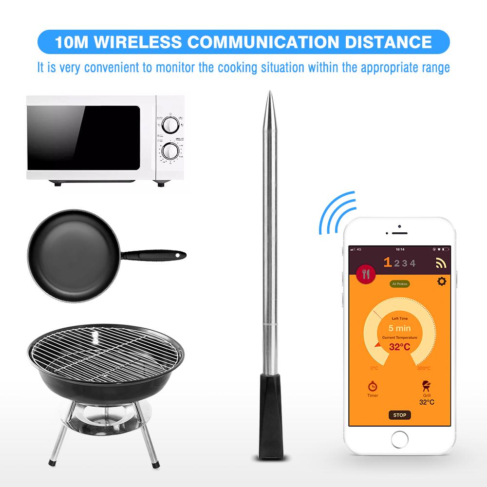 Термометр для мяса, стейков, беспроводной цифровой Bluetooth, аксессуары для барбекю, духовка, гриль, барбекю, коптильня, кухня, приготовление пищи в режиме Sous Vide