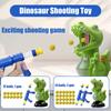 Игрушка-стрелялка «Динозавр» для детей 5-7 лет, с 2 помповыми пистолетами, стрелялка с 24 шариками, свет и звук, подарочная игра для мальчиков и девочек