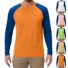 Мужской спортивный топ с длинным рукавом реглан контрастного цвета