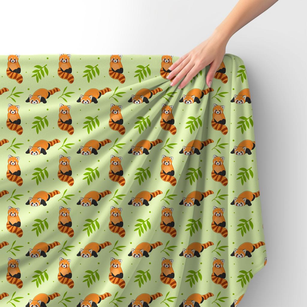 Royal Samt Stoff Polyester Zum Nähen - Motiv Roter Panda