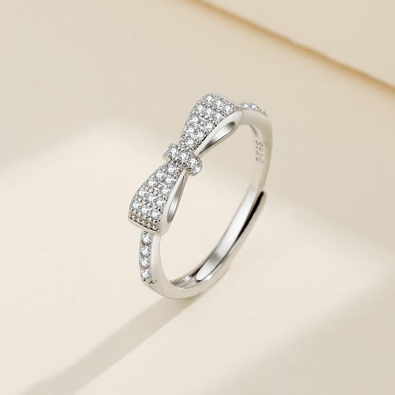 Кольцо из серебра 925 пробы Сердце AAA Циркон Открытое регулируемое Помолвочное Для женщин Свадебные Модные украшения Подарки для вечеринок