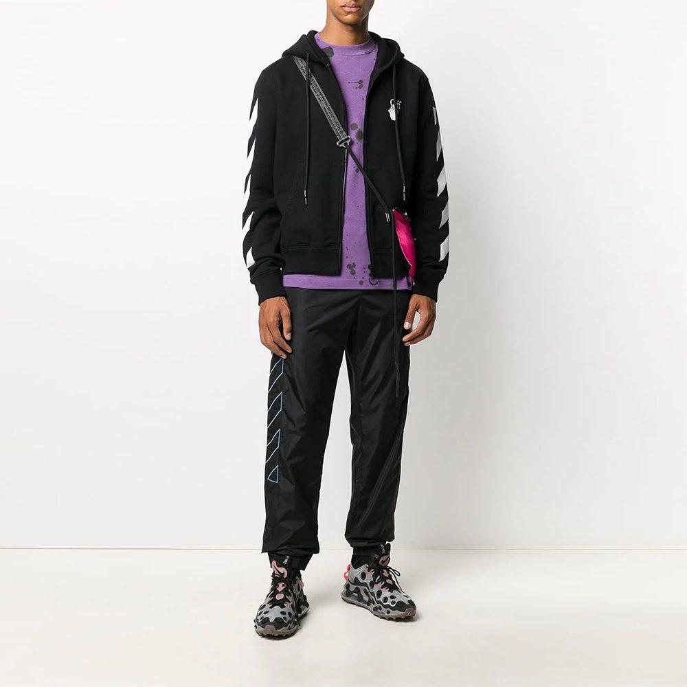 OFF WHITE Диагональные нейлоновые спортивные штаны OMCA086F20FAB0011040