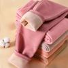 High Waist Women's Fleece Lined Thickened Base Layer Thermal Pants Lamb Wool Cotton Warm Leggings for Winter