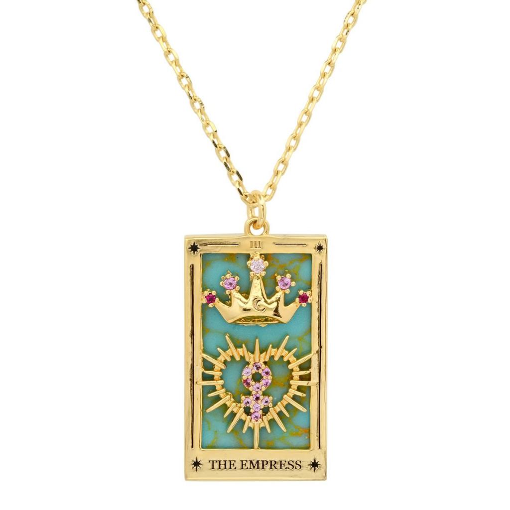 Women's Jewelry Straps Tarot Square Necklace Female Ins Jewelry Ladies