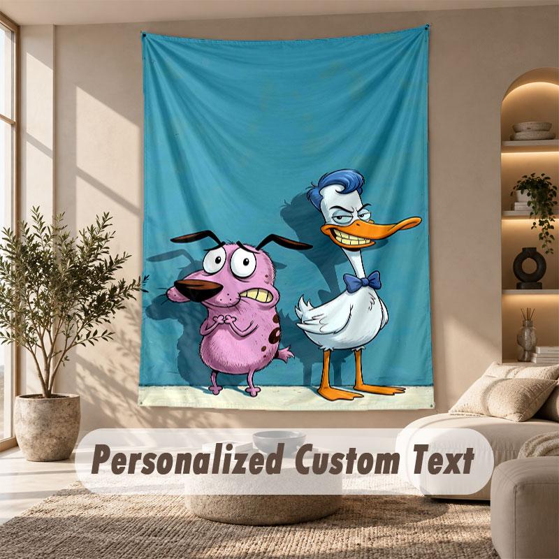 Wall Hanging Tapestry Art Cloth Bedroom Room Background DecorCourage the Cowardly Dog