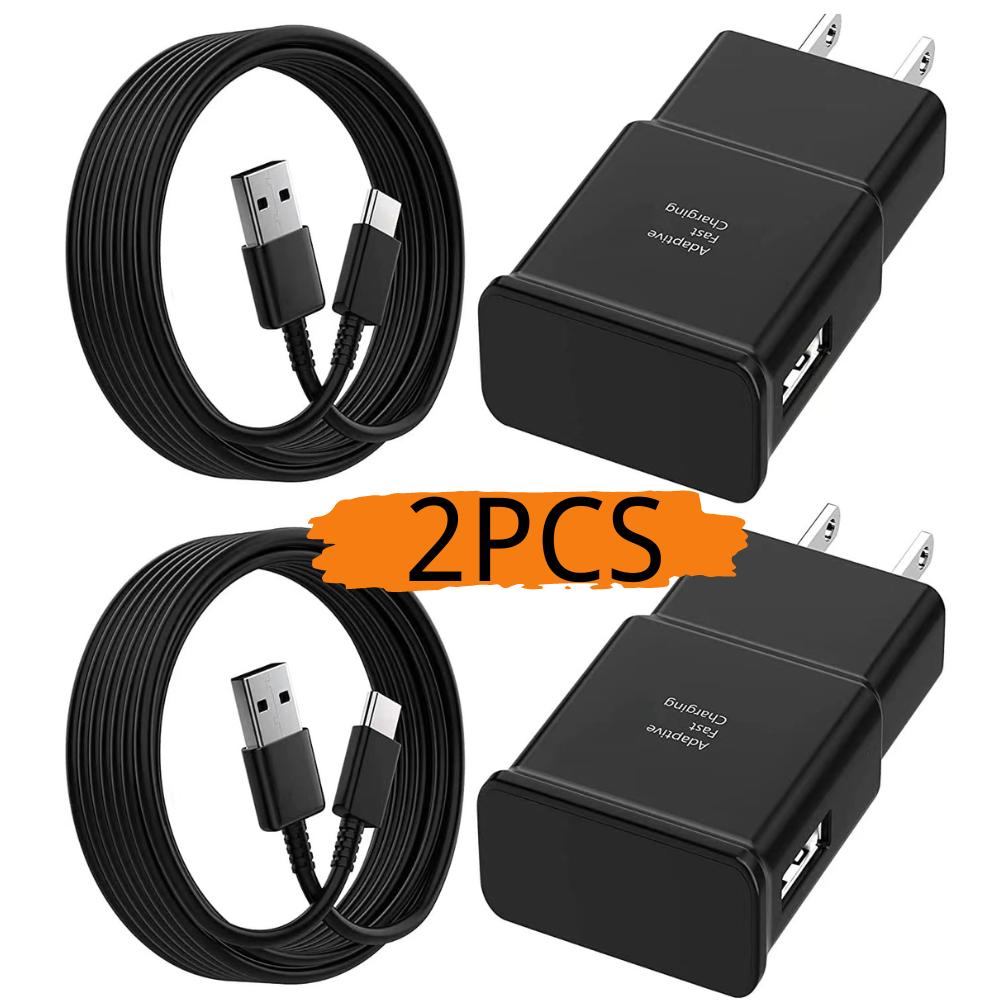 2x Лот для Samsung Galaxy S21 S20 A51 A14 A13 5G A12 Быстрое зарядное устройство и кабель USB-C 15 Вт