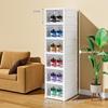 Transparent Plastic Foldable Shoe Storage Box - No-Installation Dustproof Shoe Cabinet & Movable Rack.