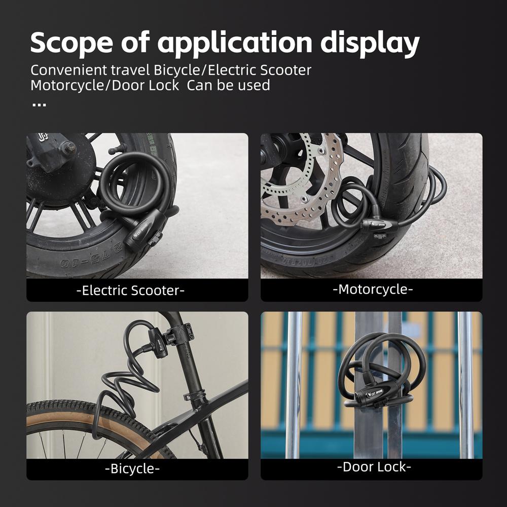 Bicycle Safety Lock Antifreeze Steel Cable Lock AntiTheft Elasticity Lock Road Bike Steel Wire Lock