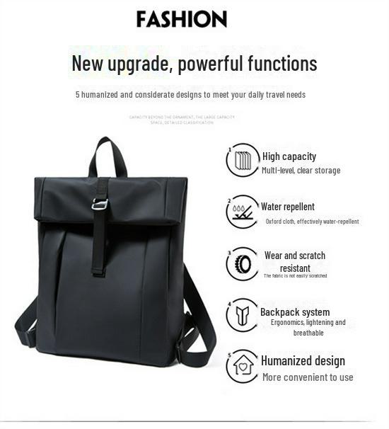 Unisex Korean-Style Splash-Proof Backpack for Students - Large Capacity, Solid Color, Outdoor Use