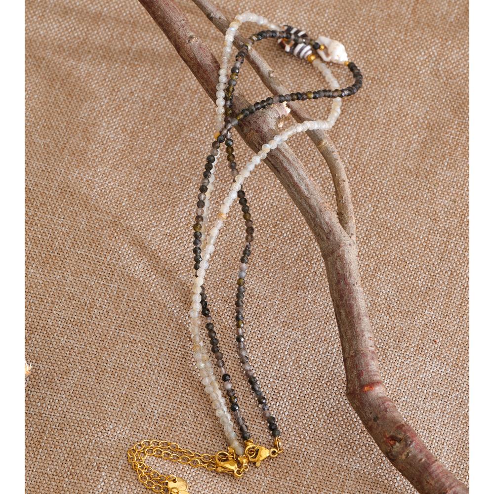 Yhpup Stainless Steel Conch Pendant Necklace Handmade Accessories White Gray Crystal Bead Chain Summer Collar Cheaper Jewelry