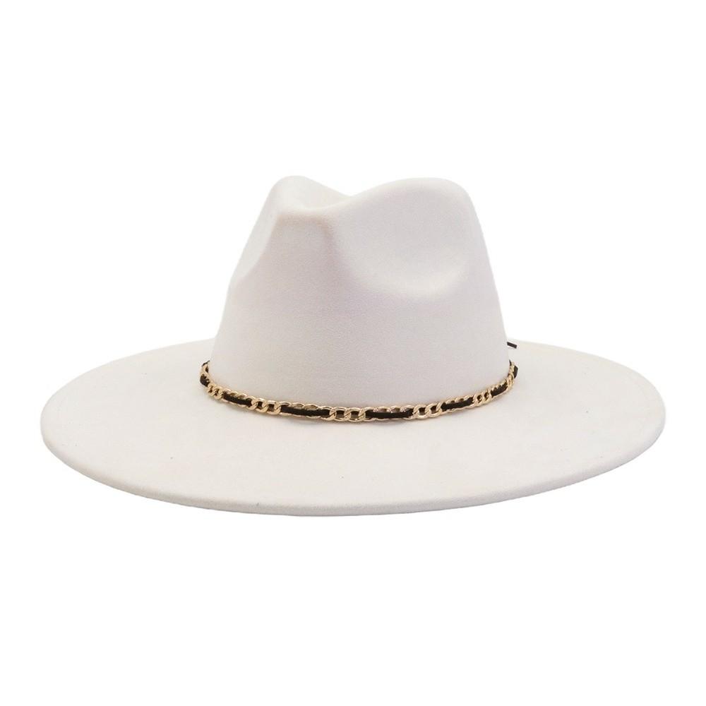 Wide Brim Jazz Cap with Belt Panama Top Hat Universal Formal Hat Church Occasions