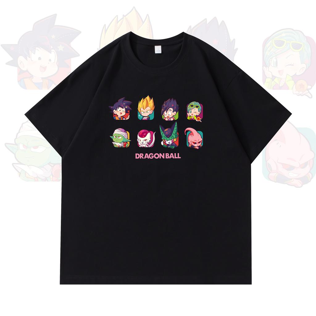 Футболки с коротким рукавом для мужчин и женщин Dragon Ball Аниме Мерч Чистый хлопок Супер Сайян Гоку Модные летние с коротким рукавом