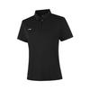 Solid Color Soft Comfortable Breathable Versatile Casual Short Sleeve Polo Shirt Women Tops Black APLV136-2